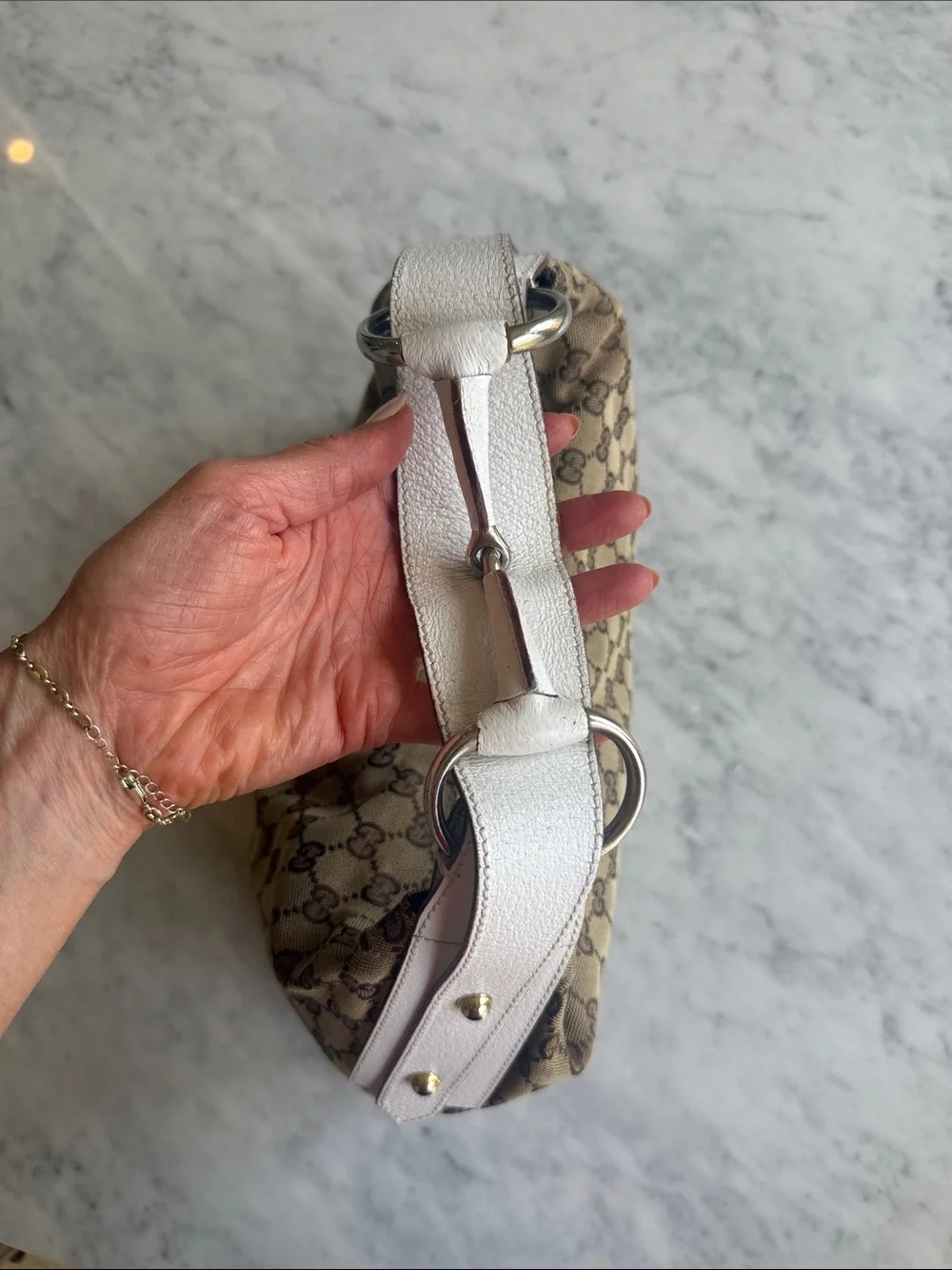 Gucci GG Canvas Horsebit Hobo Bag
